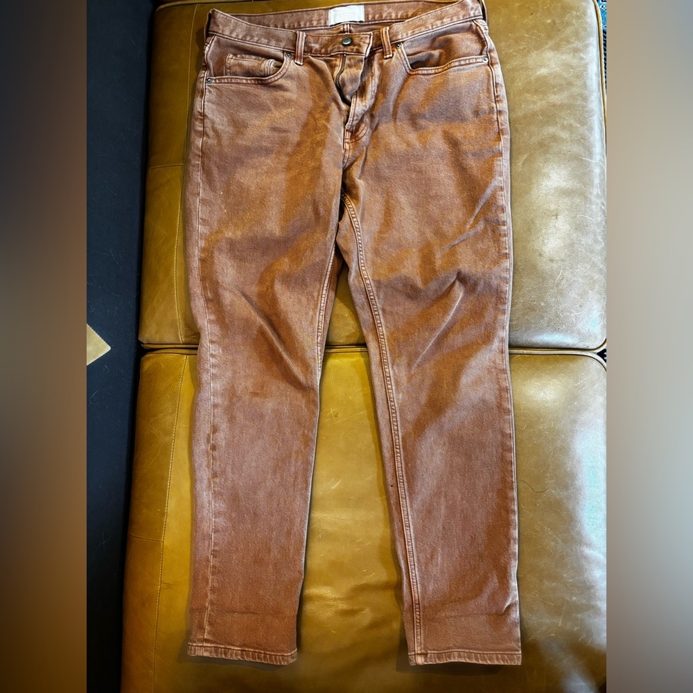 Everlane Slim Fit Jeans in Burnt Brown
